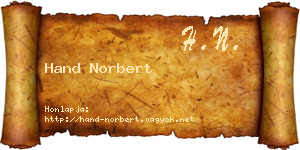 Hand Norbert névjegykártya