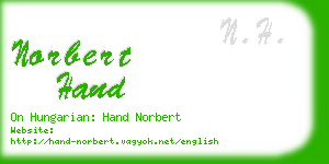 norbert hand business card